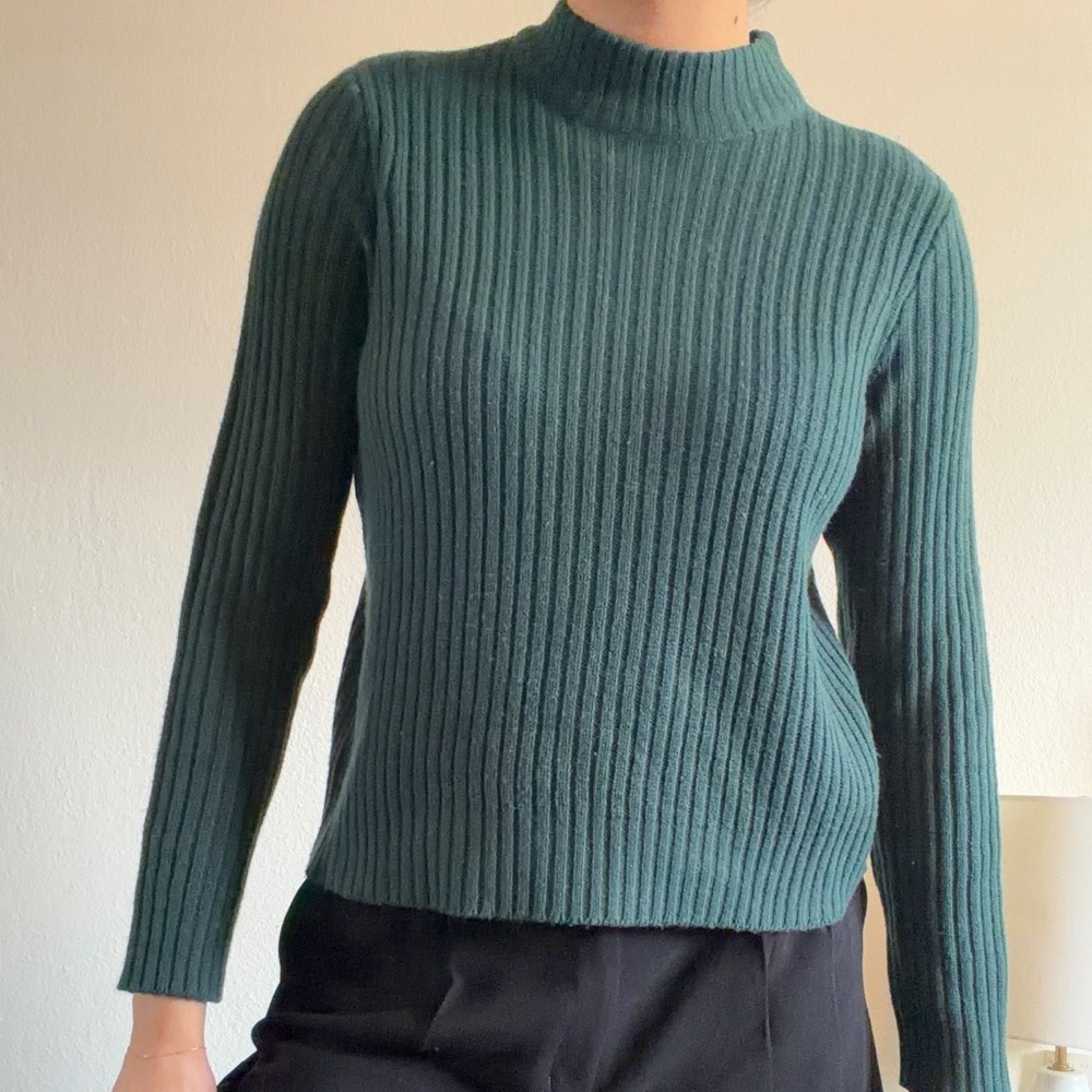Emerald Green Ribbed Sweater